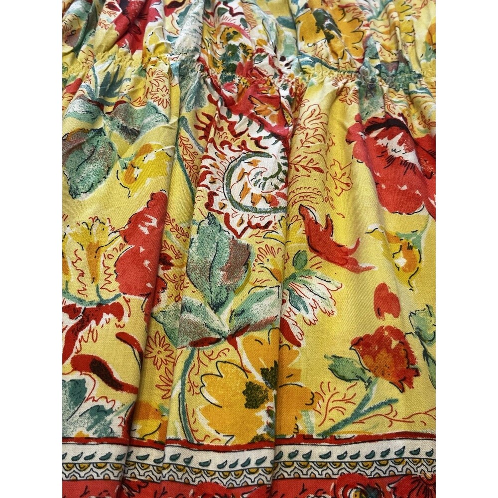 Figuerda & Flower Multicolored Flower Paisley Print XL Balloon Sleeve Square Nec - Picture 5 of 7